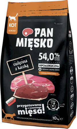 PAN MIĘSKO Cielęcina z Kaczką dla kota M 10kg