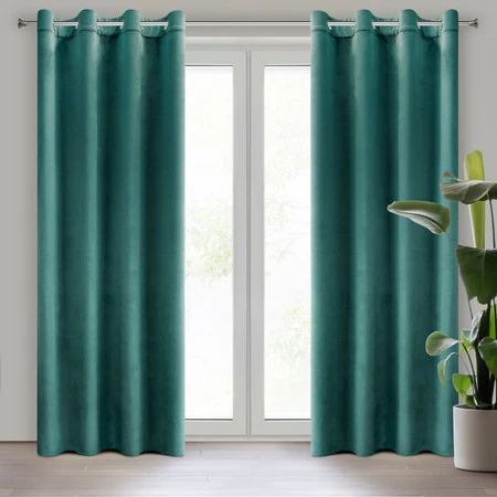 ZASŁONA GOTOWA MELANIE 140 X 250 CM CIEMNOTURKUSOWY