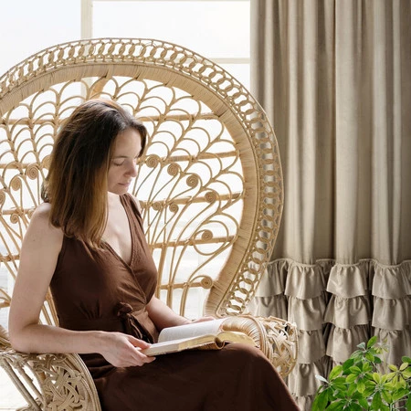 ZASŁONA GOTOWA CARLI NA TAŚMIE 140 X 250 CM CIEMNOBEŻOWY