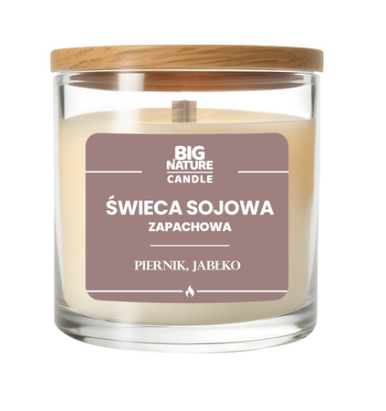 Big Nature Świeca sojowa o zap. Piernik i Jabłko 155g