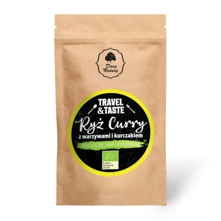 Dary Natury Travel & taste Liofilizowany Ryż Curry z warzywami i kurczakiem EKO 100g KRÓTKA DATA 2026-09-01