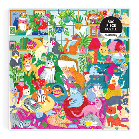 Mudpuppy Puzzle rodzinne Kocie popołudnie 500 elementów 8+