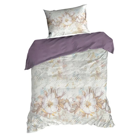 Komplet pościeli satynowej Spring 26, 140 x 200 cm, Jasnokremowy