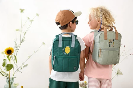 Lassig Plecak mini kwadratowy Little Gang Lemon dark green