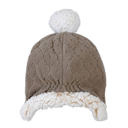 Lodger Dwuwarstwowa zimowa czapeczka z polaru brązowa Fleece Buffalo 0-3 m
