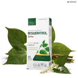 Medica Herbs Resweratrol Rdestowiec forte wspiera prawidłowe funkcjonowanie serca i układu krążenia 40 kaps.