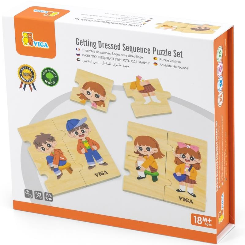 VIGA Drewniana Układanka Edukacyjna Dzieci Ubieranie Puzzle | Sklep ...