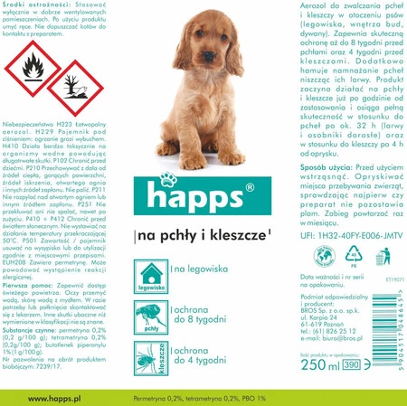 HAPPS - na pchły i kleszcze 250ml