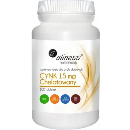 Aliness Cynk chelatowany 15 mg x 100 tabl. vege
