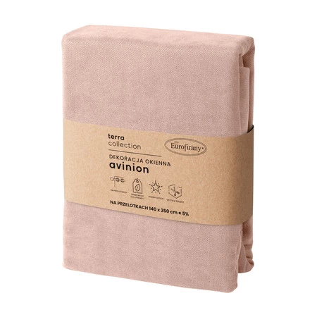 Zasłona 140x250 pudrowa na przelotkach
