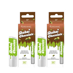 Zestaw: 2x 4 organic Naturalny nawilżający balsam do ust Dubajska czekolada 5g