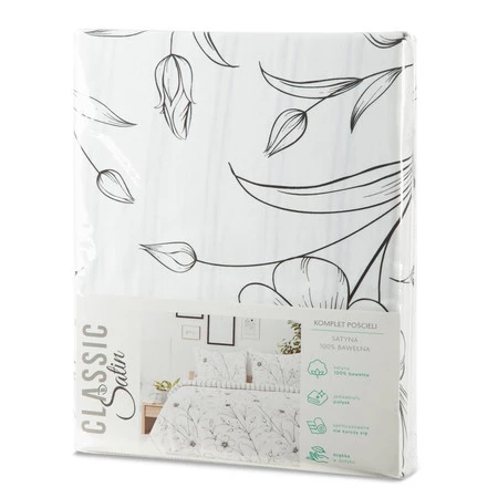 Komplet pościeli satynowej Spring 33, 140 x 200 cm, Biały