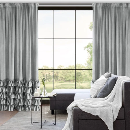 ZASŁONA GOTOWA CARLI NA TAŚMIE 140 X 270 CM SREBRNY