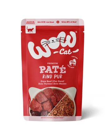 Zestaw 10x WOW CAT Rind Pur - wołowina dla dorosłych kotów (125g)