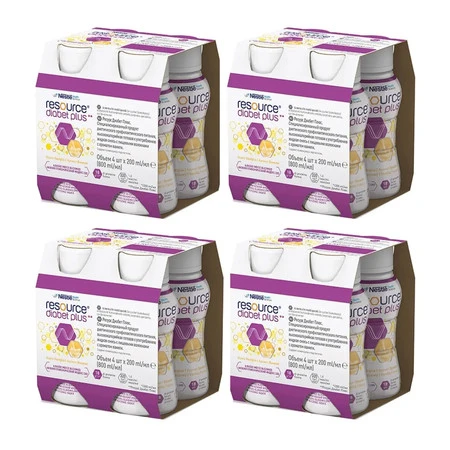 Zestaw 4x RESOURCE Diabet Plus smak wanilia 4 x 200ml