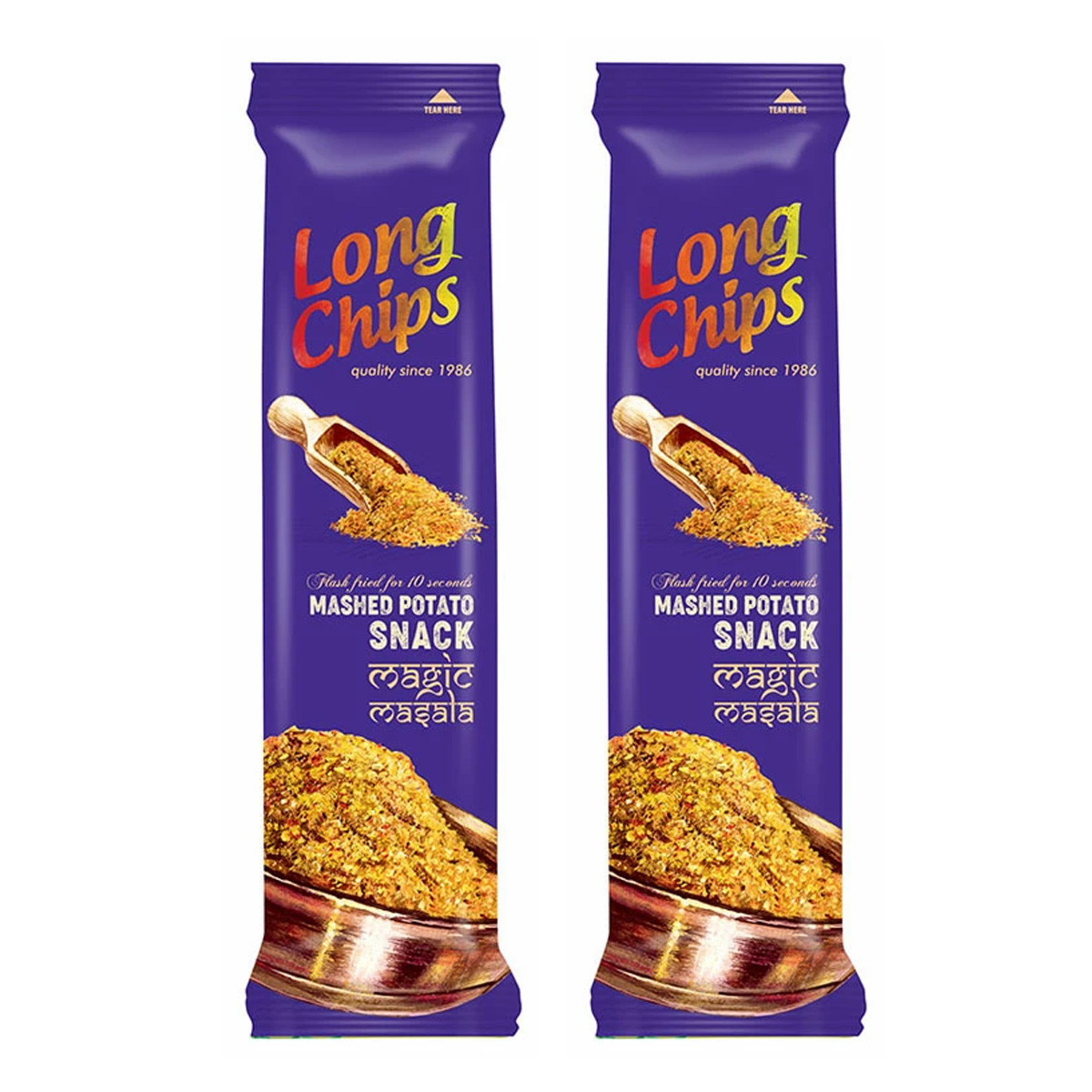 Zestaw 2x Long Chips − Chipsy ziemniaczane o smaku magic masala − 75 g - Nabea.pl