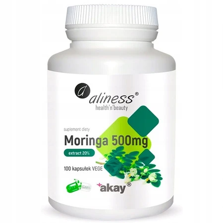 Aliness Moringa ekstrakt 20% 500mg  x 100 Vege caps
