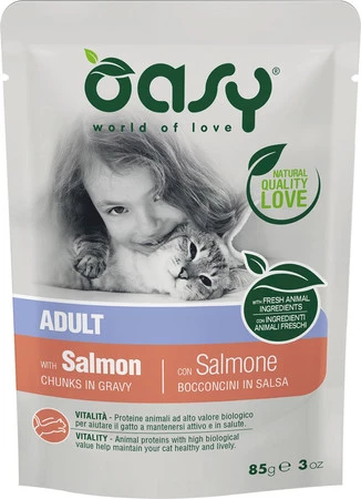 OASY Cat Lifestage Adult Salmon Łosoś w sosie 85g
