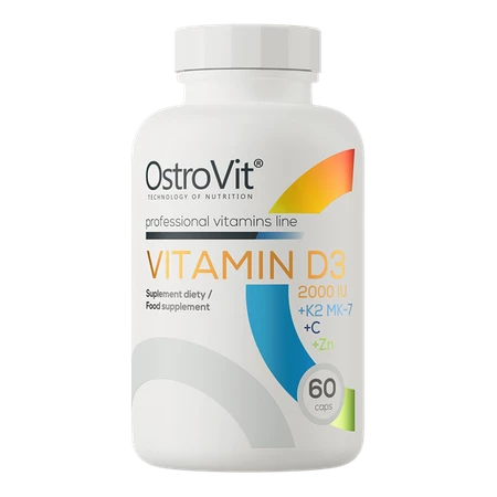 OSTROVIT Witamina D3 2000 IU + K2 MK-7 + C + Zn (60 kaps.)