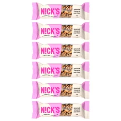 Zestaw 6x N!CK'S Nicks Nut Bar Peanut Crunch Baton migdałowy bez cukru 40g vegan