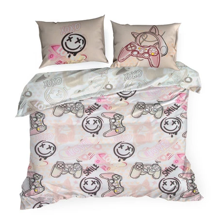 Pościel bawełniana D91 Kid 17 140 x 200 cm, Biały