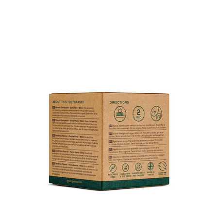 Georganics, Mineralna pasta do zębów w słoiku, bez fluoru, do codziennej pielęgnacji, smak zielonej mięty, 60 ml