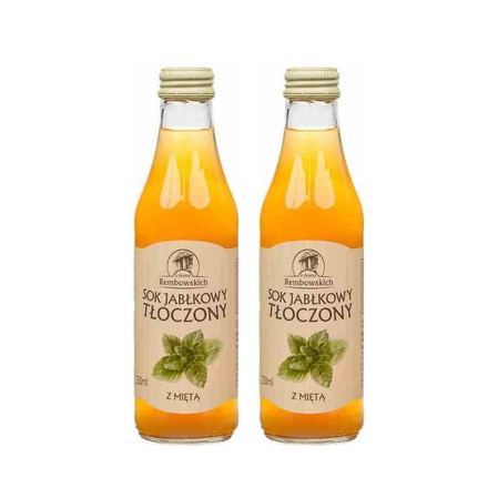 Zestaw: 2x Sok jabłkowy tłoczony z miętą 250 ml