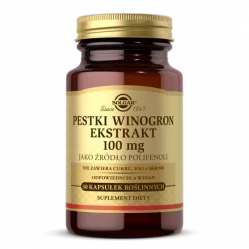 Solgar Pestki z winogron ekstrakt 100 mg antyoksydant 30 kaps.