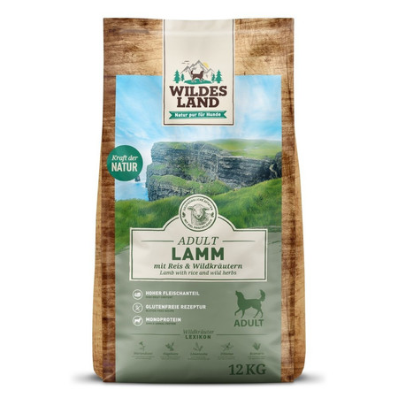WILDES LAND DOG Lamm - jagnięcina z ryżem i ziołami (12kg)