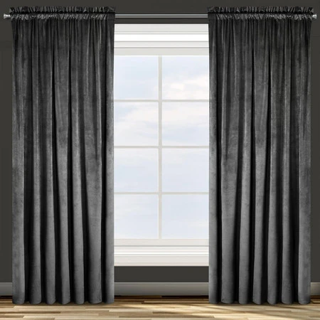 ZASŁONA GOTOWA D91 ROSA NA TAŚMIE 140 X 270 CM CZARNY