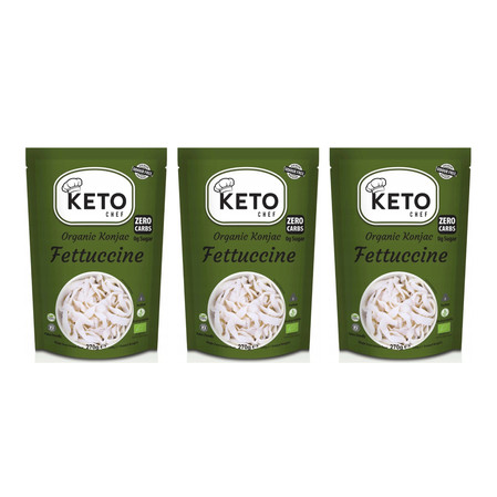 Zestaw: 3x Keto Chef Makaron Konjac Fettuccine Bezglutenowy Bio 270g