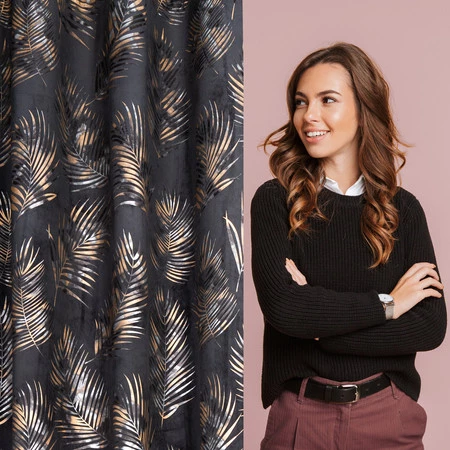 ZASŁONA GOTOWA GLORIA 140 X 250 CM CZARNY