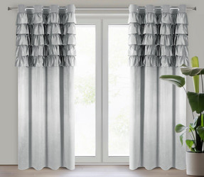 ZASŁONA GOTOWA AURA 140 X 250 CM SREBRNY