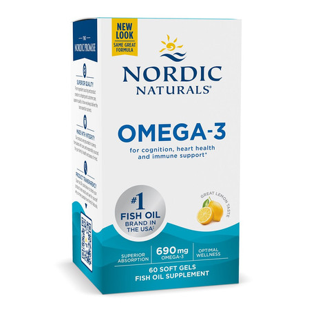 Nordic Naturals Omega-3 kwasy tłuszczowe EPA i DHA 60 kaps. smak cytryna