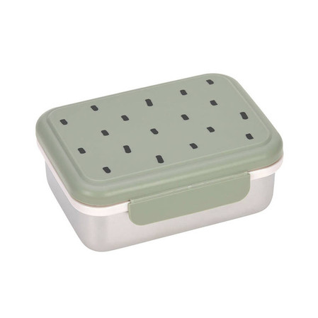 Lassig Lunchbox ze stali nierdzewnej Happy Prints oliwkowy
