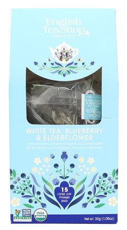 English Tea Shop, Herbata White Tea, Blueberry & Elder, 15 piramidek