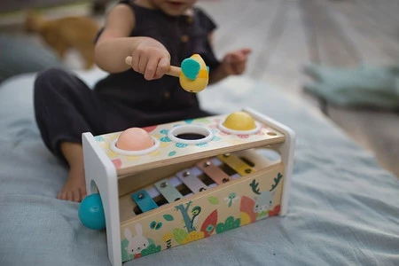 Janod Drewniane cymbałki z kulodromem Pure