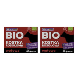 Zestaw: 2x KOSTKA ROSOŁOWA WOŁOWA  BEZGLUTENOWA BIO 66 g - NATURAVENA