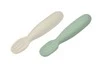 Beaba Zestaw 2 silikonowych pierwszych łyżeczek-gryzaków Sage green/velvet grey