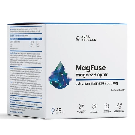 Aura Herbals MagFuse magnez cynk 30 saszetek