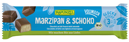 BATONIKI MARCEPANOWE Z MIODEM W CZEKOLADZIE MLECZNEJ BIO 50 g - RAPUNZEL