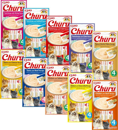 INABA Cat Churu Tuna Shrimp Krem Tuńczyk Krewetki 4x14g
