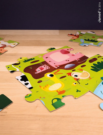 Janod Puzzle sensoryczne 20 elementów Farma