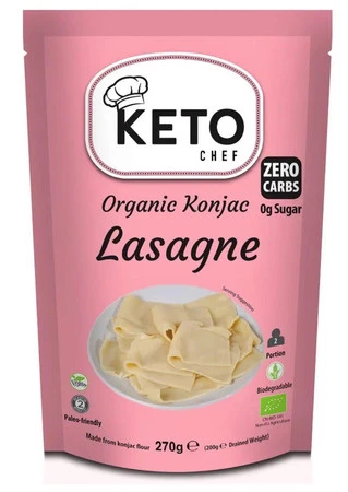 MAKARON (KONJAC) TYPU NOODLE LASAGNE BEZGLUTENOWY BIO 270 g (200 g) - KETO CHEF (BETTER THAN FOODS)