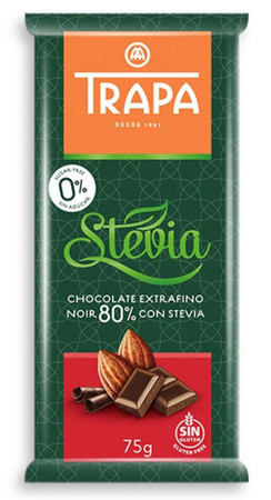 Trapa − Czekolada gorzka 80% ze stewią − 75 g