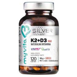 SILVER Witamina K2 100mcg + D3 MAX 4000 IU, 120kaps. MyVita