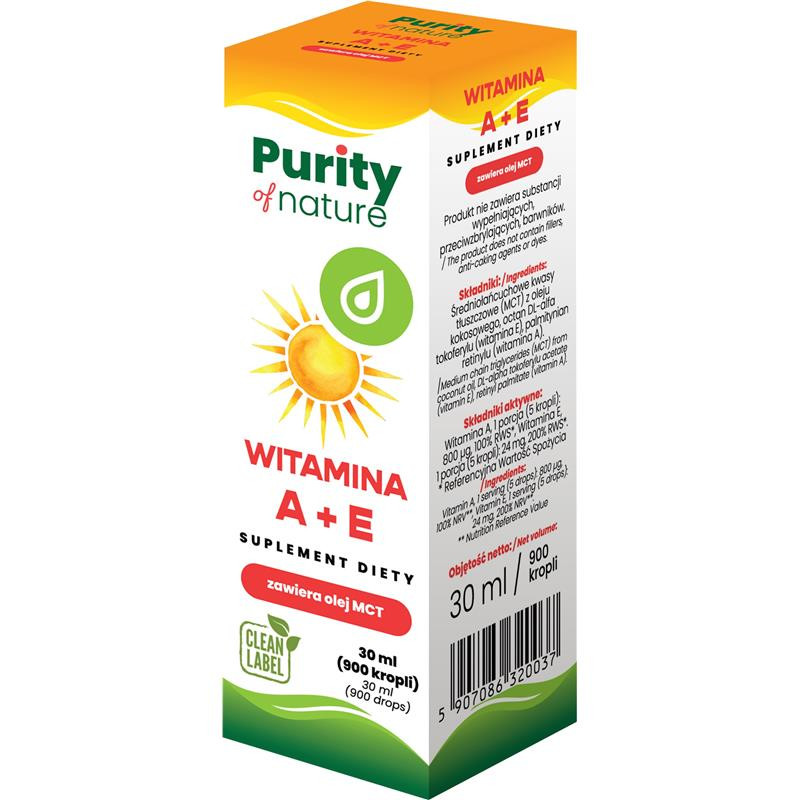 Purity Of Nature Witamina A+E krople 30 ml - Nabea.pl