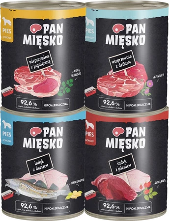 PAN MIĘSKO Wieprzowina z Dzikiem dla psa 800g