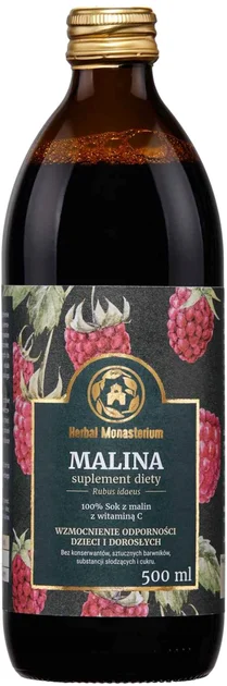 Herbal Monasterium Malina Sok z witaminą C 500 ml - Nabea.pl