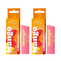 Zestaw: 2x beBIO Naturalny odżywczy balsam do ust z dodatkiem masła mango 5 g